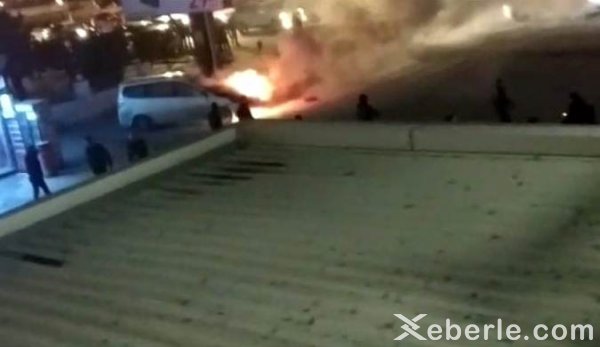Sumqayıtda avtomobil belə yandı -VİDEO