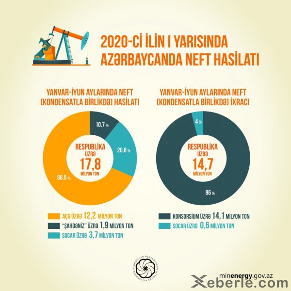 Azərbaycanda neft hasilatı 1 milyon ton azalıb