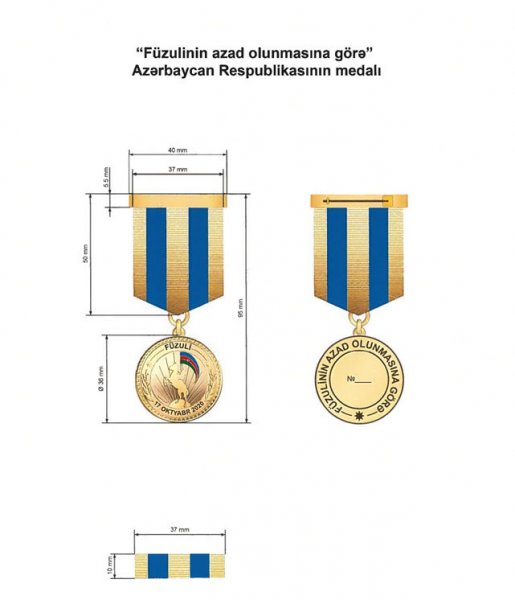Bir qrup hərbçiyə “Füzulinin azad olunmasına görə” medalı verildi