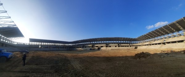 Sumqayıt stadionunun tikintisi davam etdirilir – FOTOLAR