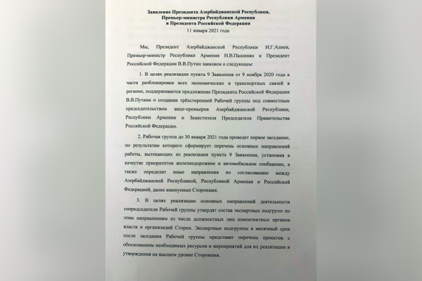 İlham Əliyev, Putin və Paşinyan bəyanat imzaladı - FOTO