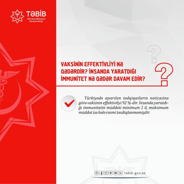 TƏBİB vaksinin immunitet müddətini açıqladı