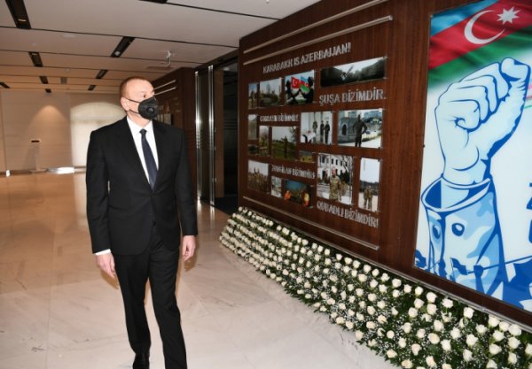 Prezident yeni inzibati binanın açılışında - FOTOLAR+YENİLƏNİB
