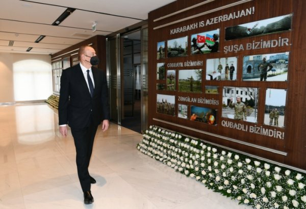 Prezident yeni inzibati binanın açılışında - FOTOLAR+YENİLƏNİB