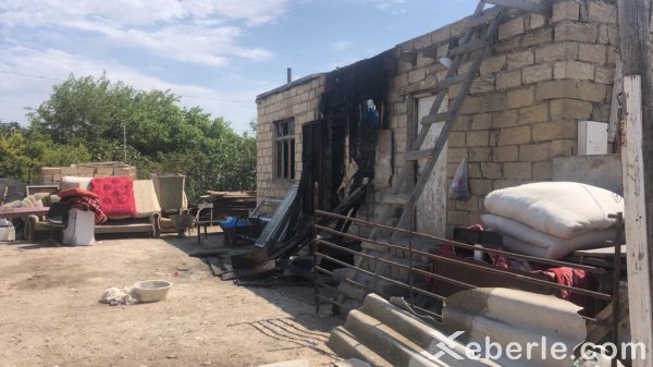 Sumqayıtda ata oğlu və gəlinin yaşadığı evi yandırdı - FOTOLAR