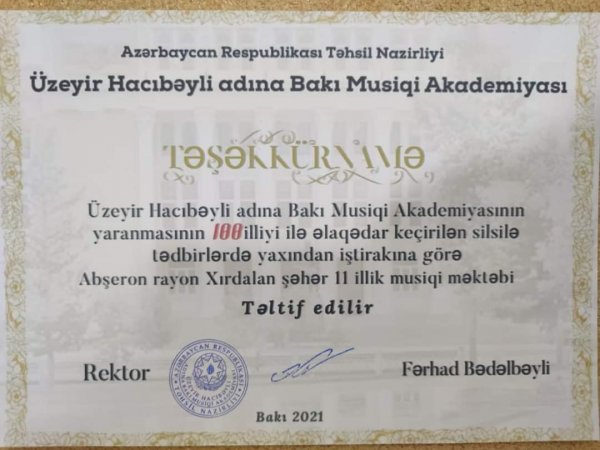 Sumqayıt Regional Mədəniyyət İdarəsinə tabeli musiqi məktəbi təltif olunub