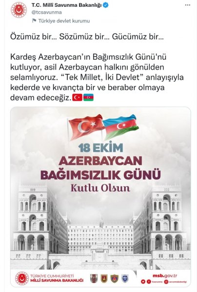 "Azərbaycanın yanında olacağıq" - Türkiyə MN