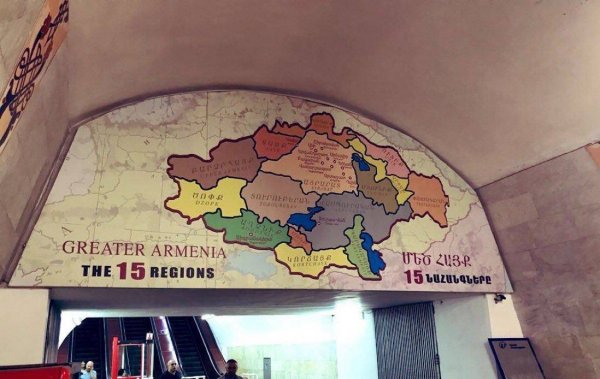 İrəvan metrosundan “Tarix Ermənistan” xəritəsi yığışdırıldı - FOTO