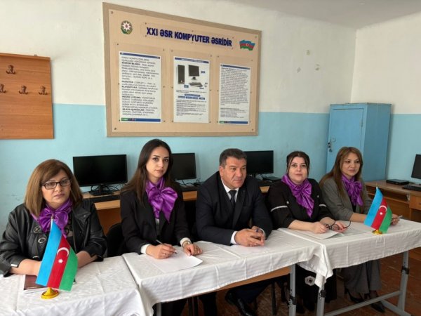 Samirə Şaqavatova Ulu Öndər Heydər Əliyevin anadan olmasının 102 illiyinə həsr olunan açıq dərs təşkil edib -FOTOLAR