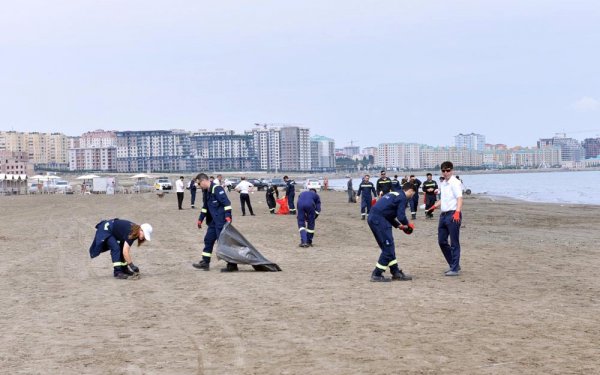 Xəzərin Sumqayıt sahilində təmizlik aksiyası keçirilib – FOTO