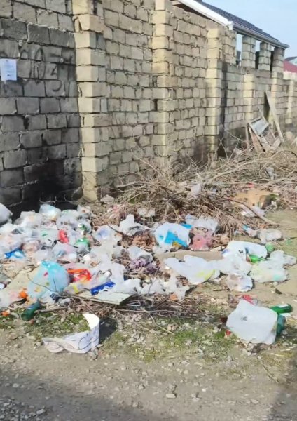 Saray qəsəbəsində ətraf zibilliyə qərq olub - FOTO