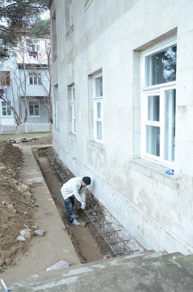 Sumqayıt Bələdiyyəsinin yeni binasında təmir işləri davam edir - FOTOLAR