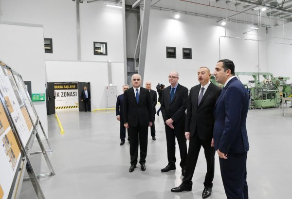 Prezident Sumqayıtda fabrikin açılışını etdi - FOTOLAR
