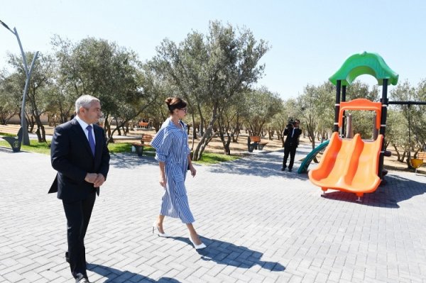 Mehriban Əliyeva "Zeytun Bağı" parkının açılışında (Fotolar)