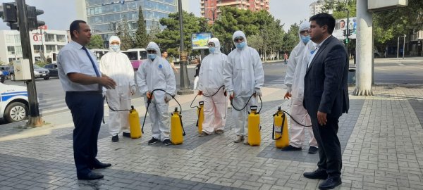 Sumqayıt şəhərində genişmiqyaslı dezinfeksiya işləri aparılıb -FOTOLAR