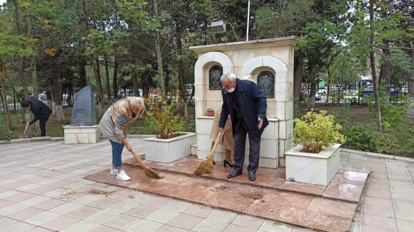 Sumqayıtda baxımsız şəhid komplekslərində abadlıq işləri aparılır - FOTOLAR