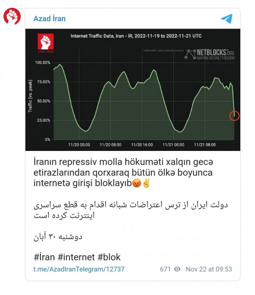 İranda internetə giriş bloklandı - FOTO