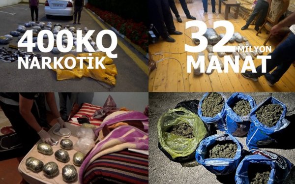 Azərbaycanda 32 milyon manatlıq narkotik qanunsuz dövriyyədən çıxarılıb