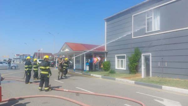 FHN-in Sumqayıt Regional Mərkəzi obyekt mülki müdafiə məşqi keçirib -FOTOLAR