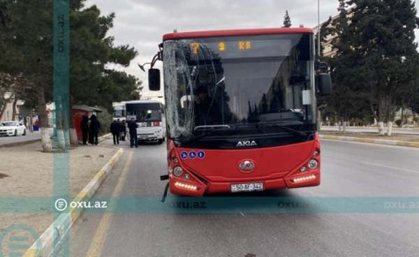 Sumqayıtda sərnişin avtobusları toqquşdu - FOTOLAR
