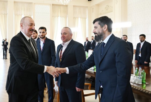 Prezident milli komandanın üzvlərini qəbul etdi - FOTOLAR