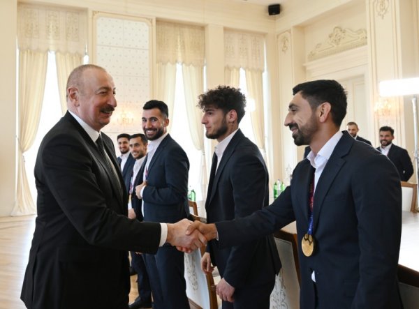 Prezident milli komandanın üzvlərini qəbul etdi - FOTOLAR