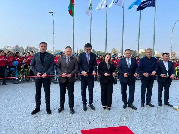 Mingəçevir Dövlət Universitetində “Velo Park – Sağlam Gənclik, Yaşıl Kampus” layihəsinin təqdimatı keçirildi - FOTOLAR