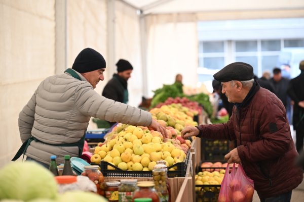 Sumqayıtda ilk dəfə “Kənddən Şəhərə” Yeni il yarmarkası fəaliyyətə başlayıb - FOTOLAR